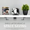 BRAINWAVZ Adhesive Under Desk Laptop Holder Mount, Upto 1.9 / 48mm Thick, for Laptops MacBook Routers Surface iPads Tablets & More, Screw-in & Stick-On view 4