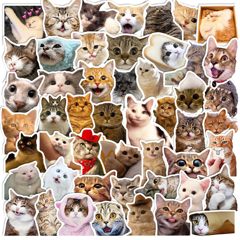 100 Pcs Cute Cat Stickers for Kids, Waterproof for Kids,Vinyl for Water Bottle,Laptop,Phone,Skateboard Stickers for KidsTeens Girls and Boys