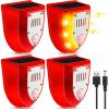Qualirey 4 Pcs Solar Alarm Motion Detector with Sound Outdoor Motion Sensor 129db Barking Dog Strobe Light Gunshot Sound Alarm Detector Noise Maker Warning Lamp for Home Villa Yard Farm view 1