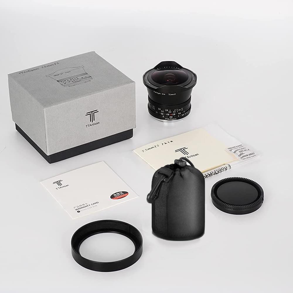TTArtisan 7.5mm F2 APS-C Wide Angle Fisheye Lens Compatible with Lecia L Mount Camera T, TL, TL2, CL and Compatible with Sigma FP