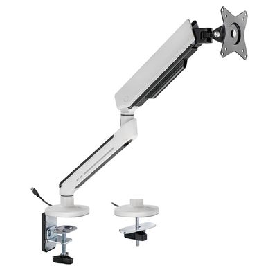 Greenhouse GH-GAMB1-WH Luminous Monitor Arm, Mechanical Spring, Compatible with 17 to 32 Inches, Load Capacity 4.4 to 19.8 lbs (2 to 9 kg), Compatible with Large LCD Screens, LED Included, Gaming
