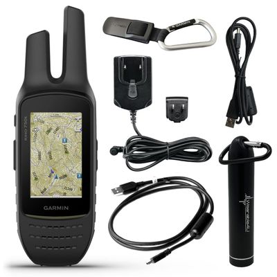 Wearable4U - Garmin Rino 750t Two-Way Radio Navigator with Topo Mapping with E-Bank Bundle
