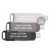 Paintechz Custom USB Type C Flash Drives 200 Pack Bulk, Personalized Logo or Text - as Company Gifts and Promotional Giveaways - 16GB view 1