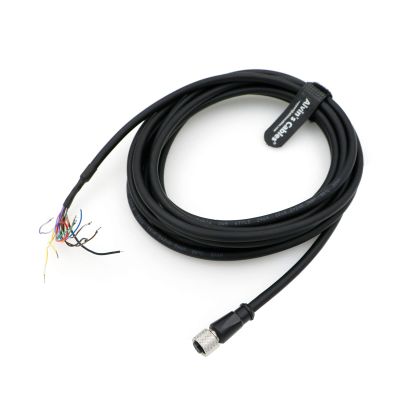 Alvin's Cables M12 A-Code 12 Pin Female to Open End Power I/O Cable for Cognex Industrial Camera, Industrial AutomationSensor Actuator, Control System, High-Flex Shielded Cable 3.3ft/1m