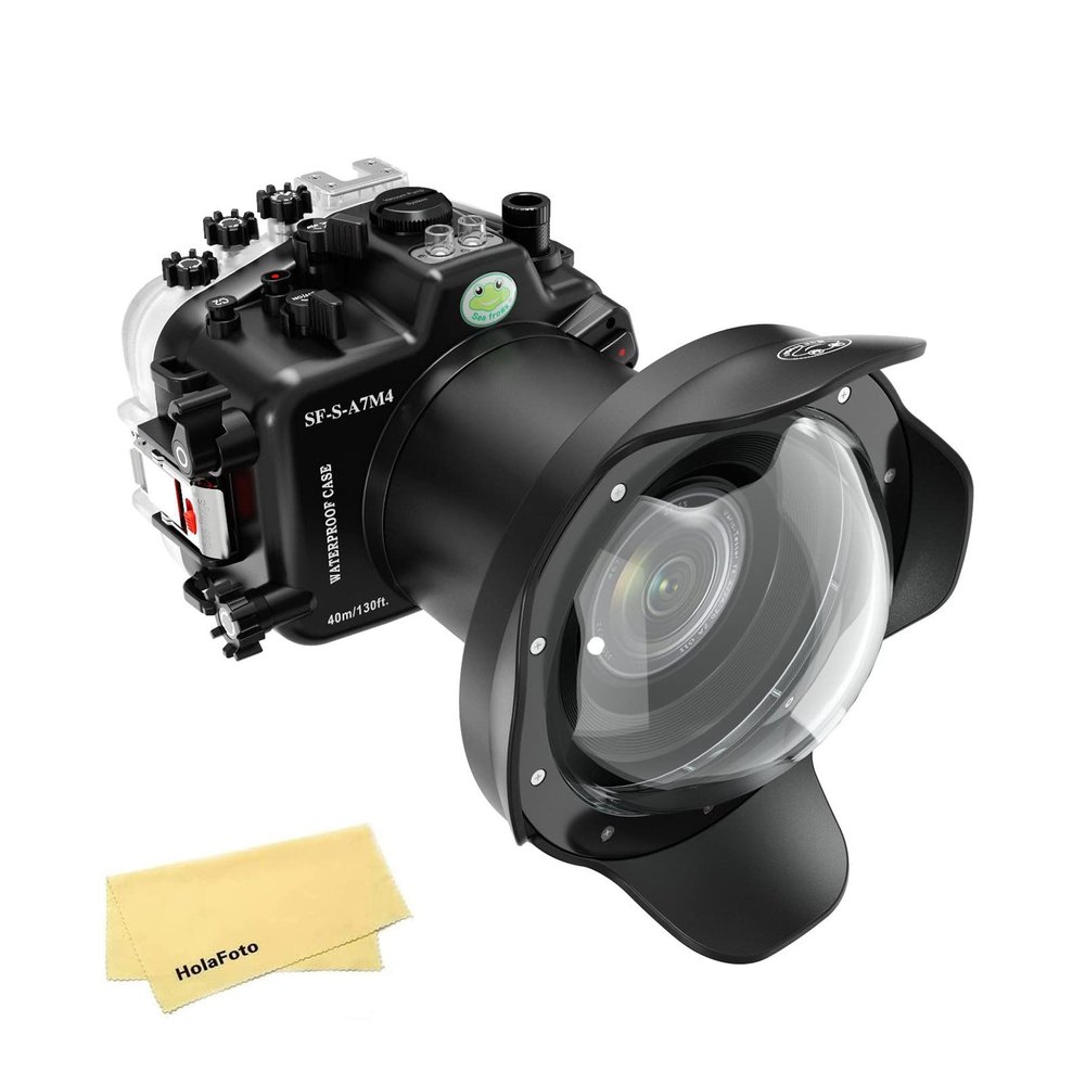 Seafrogs Underwater Housing for Sony A7M4 A7 IV + WA005-A 6 Inch Dome Port Kit [40M/130FT] Waterproof Case for Sony Alpha7 IV (ILCE-7M4 a74) +28-70mm F3.5-5.6, 24-70mm F2.8 GM Lens