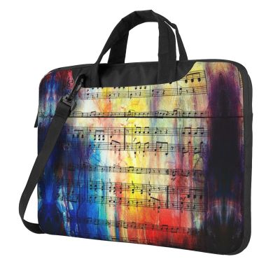Vintage Music Note Printed Laptop Bag Tote Shoulder Briefcase Messenger Bag For Unisex Business Office Work Bag