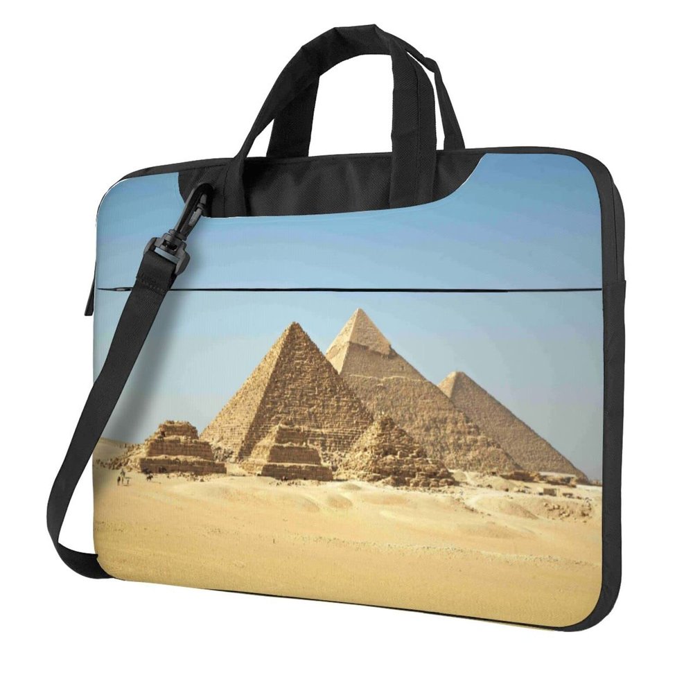 Vintage Great Egyptian Pyramid Printed Laptop Bag Tote Shoulder Briefcase Messenger Bag For Unisex Business Office Work Bag