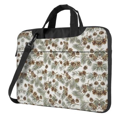 Vintage Pine Cones Printed Laptop Bag Tote Shoulder Briefcase Messenger Bag For Unisex Business Office Work Bag
