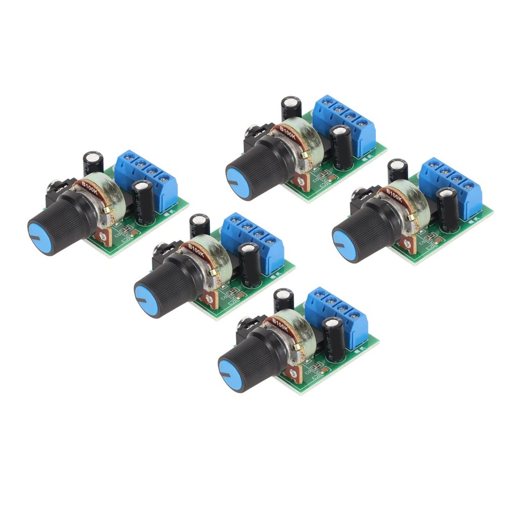 5PCS LM386 Audio Amplifier Module, 0.5W to 10W Mini Audio Power Amplifier Board Mono Micro AMP Module, Adjustable Volume Audio Power Amplifier Board for Recorders