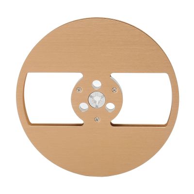 1/4 7 Inch Empty Reel, Modern Classic Sound, Aluminum Alloy 2 Hole Opening Machine Part Tape Takeup Reel for TEAC, Easy Installing Reel with Less Noise (Gold)