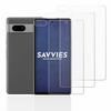 savvies Screen Protector Compatible with Google Pixel 7a (Front+Camera) Protection Film Clear 6-Pack view 2