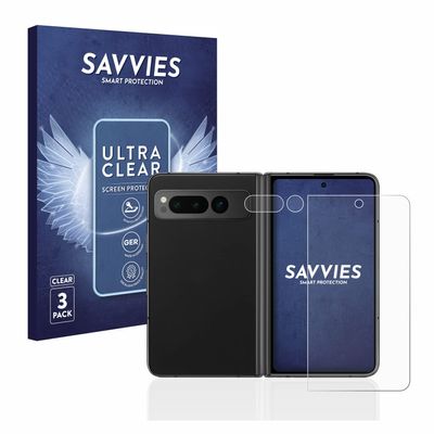 savvies Screen Protector Compatible with Google Pixel Fold (Front+Camera) Protection Film Clear 6-Pack