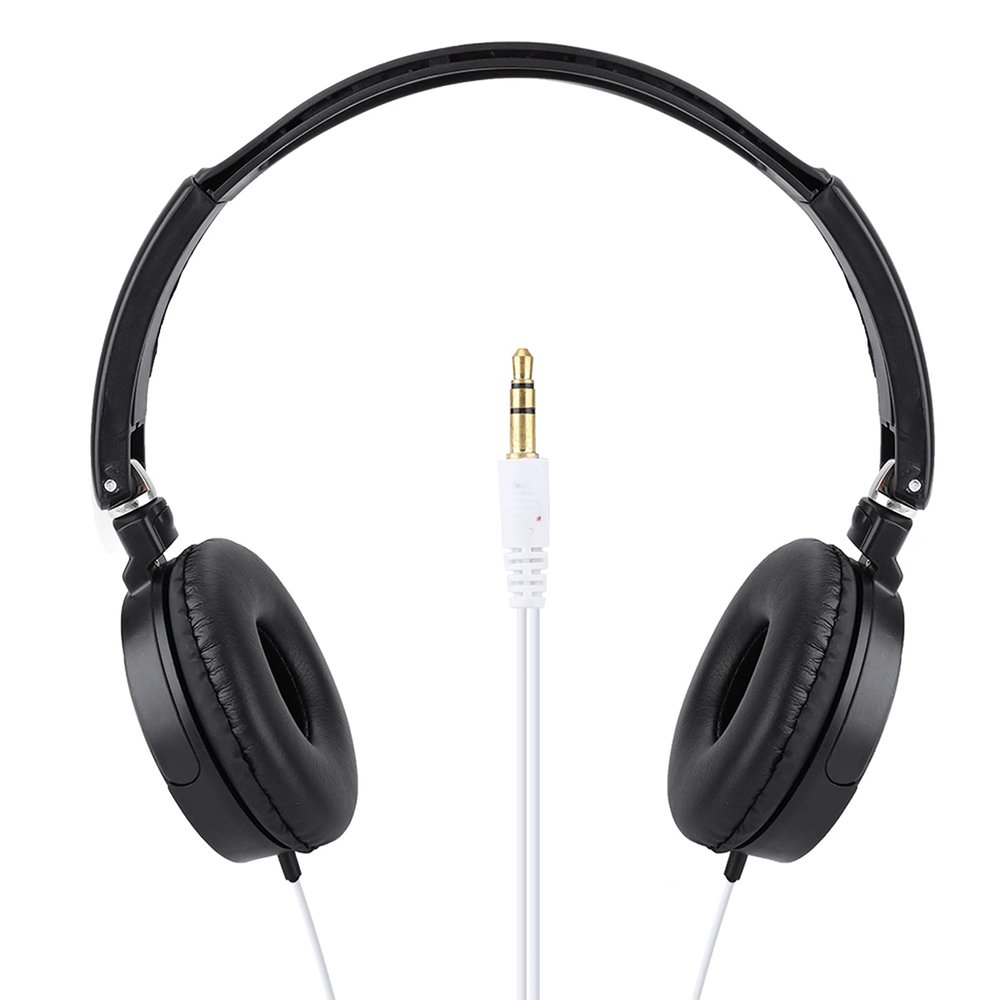 Qiilu Headphones Over Ear Plug in Headphones Over Ear Foldable Cfor OMPact Wired Headset Stereo HiFi Music Headphone