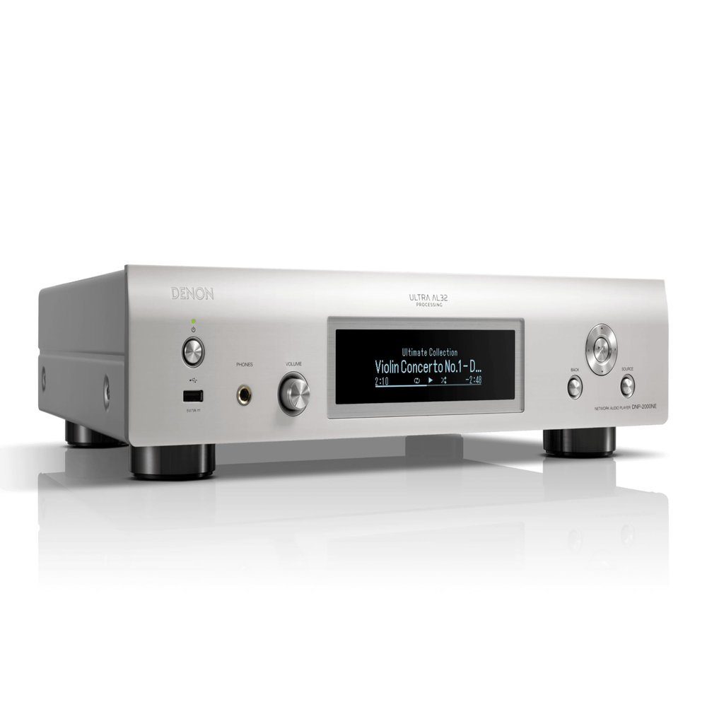 Denon DNP-2000NE Digital Music Player, Digital Audio Player, Wireless Multi-Room Audio, Ultra AL32 Processing, HEOS Built-in, Quad DAC Configuration, Supports AirPlay 2, Alexa, & Siri, Silver