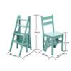 JIBIO Household Wooden Step Ladder Chair Multifunction 4 Step Ladder Stool Ladder Chairs, Conversion Foldable Library Step Ladder Chair for Kitchen and Office view 2
