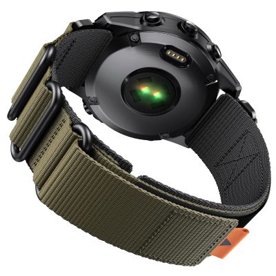 ANCOOL for Fenix 7 Band/Fenix 6 Pro band/Fenix 5 Watch Band 22mm Nylon Watch Band Replacement for Fenix 7 Pro/Forerunner 965/955/945(Black/Army Green)