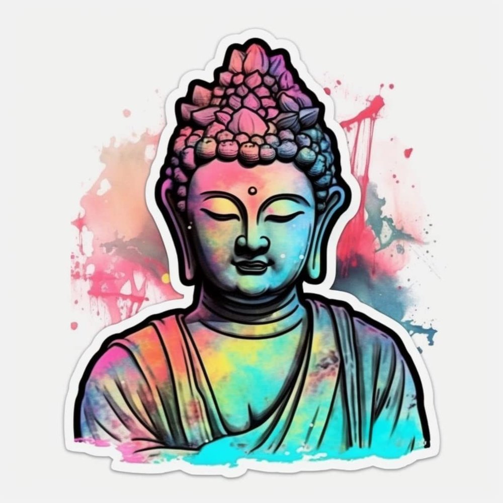 Yoonek Graphics Buddha Vinyl Decal Sticker for Car, Laptop, Tumbler, More. #0010177-4"