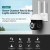 3MP Security Camera Outdoor,3.6mm WiFi Home Security System Smart Floodlight Alarm,Pan 355Tilt 90 Motion Detection Smoke Sensor auto Tracking 2-Way Audio Full Color Night Vision IP Camera view 3