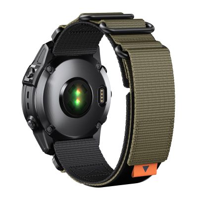 ANCOOL for Fenix 7X Watch Band/Fenix 3/6X/5X Watch Band 26mm Nylon Watch Band for Fenix 6X Pro/Tactix 7/Epix Pro 51mm(Black/Army Green)