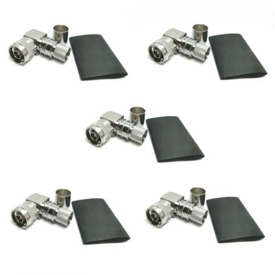 WORLDPEAK 5pcs Connector N Male Right Angle Plug Crimp Solderless Waterproof (EZ) Connectors for KMR600 Coaxial Cable
