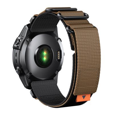 ANCOOL for Fenix 7X Watch Band/Fenix 3/6X/5X Watch Band 26mm Nylon Watch Band for Fenix 6X Pro/Tactix 7/Epix Pro 51mm(Black/Khaki)
