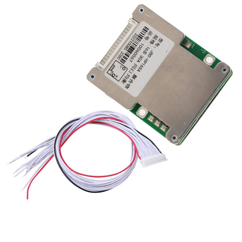 16S Lithium Battery Protection Board with Aluminum Heatsink for Li ion Cell Balancing Same Port(16 Strings 3.7V/3.6V Same Port with Balanced 30A)