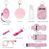 Safety Keychain Set for Women and Kids,Personal Safety Alarm,Soft Pom Pom and Whistle (Pink) view 2