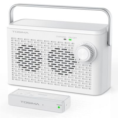 Tosima TV-8000W Wireless TV Speakers for Hard of Hearing, Portable TV Soundbox, Seniors Hearing Speaker for TV with Headphone Jack
