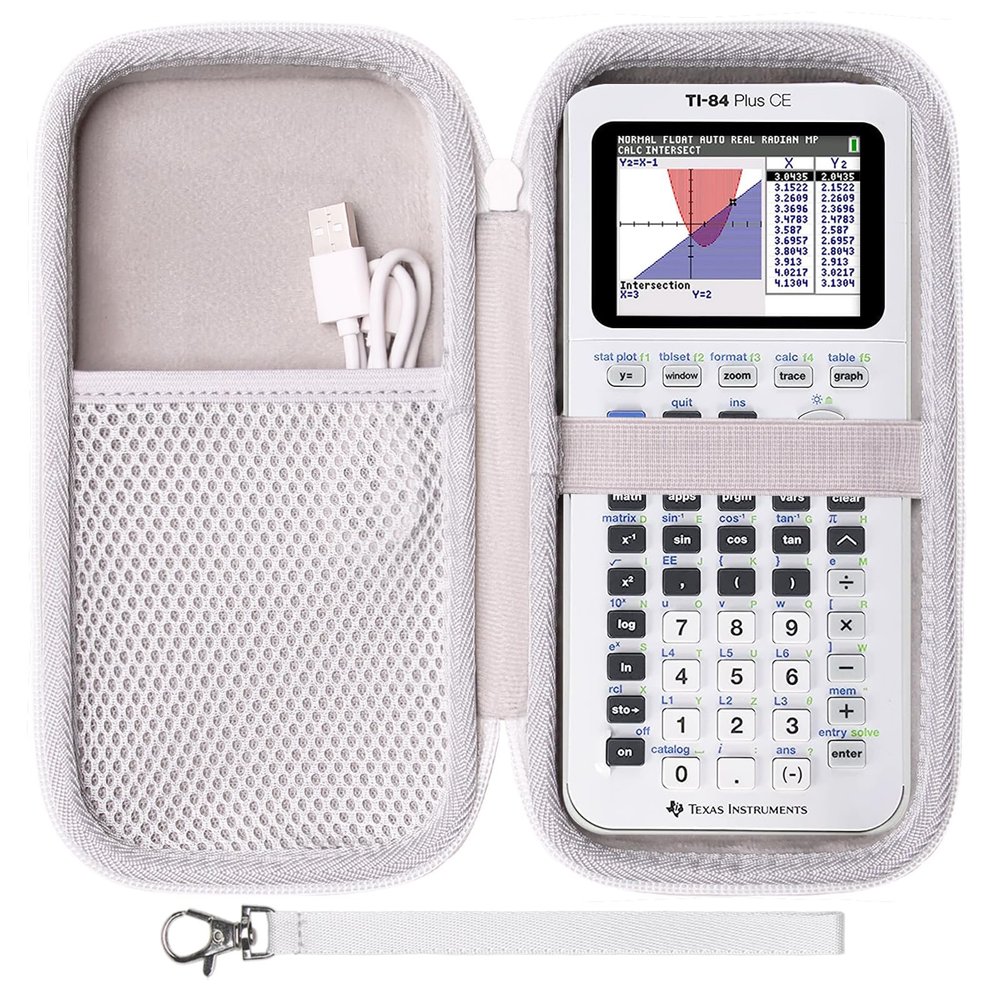 LTGEM Case Compatible with Texas Instruments TI-84 Plus CE/TI-84 Plus/TI-Nspire CX II CAS/TI-Nspire CX II/TI-83 Plus/TI-30XIIS/TI-30XS/TI-30Xa/TI-34/TI-36X Pro Graphing Calculator, White(Case Only)
