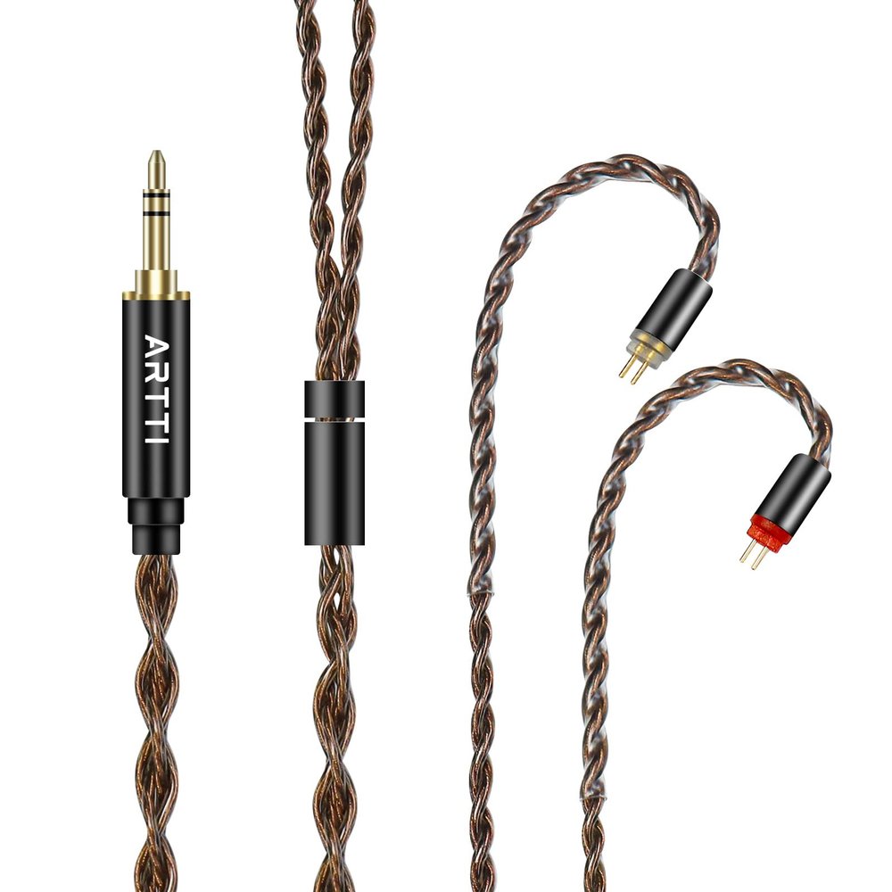 ARTTI A1 Upgraded 4 Core Monocrystalline Copper Detachable Earphone Cable, IEM Cable in-Ear Headphone Audio Cable (2pin-0.78mm, 3.5mm)