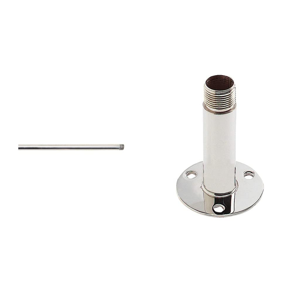 Shakespeare 4700-1 1' Heavy-Duty Stainless Steel Extension Mast & 4365 Marine Straight Mount, Beige, 4 inch