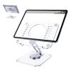 DOLOVIN 360 Rotating Acrylic Tablet Stand, Adjustable Desk Stand Foldable Clear Holder Stands Compatible for iPad Pro, Air, Mini, Kindle, Surface Pro, Galaxy Tab, Phone, 4-13",Clear view 1