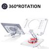 DOLOVIN 360 Rotating Acrylic Tablet Stand, Adjustable Desk Stand Foldable Clear Holder Stands Compatible for iPad Pro, Air, Mini, Kindle, Surface Pro, Galaxy Tab, Phone, 4-13",Clear view 2