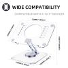 DOLOVIN 360 Rotating Acrylic Tablet Stand, Adjustable Desk Stand Foldable Clear Holder Stands Compatible for iPad Pro, Air, Mini, Kindle, Surface Pro, Galaxy Tab, Phone, 4-13",Clear view 3