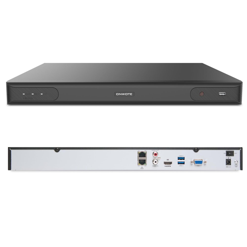 ONWOTE 6K 12MP 32 Channel NVR, Smart ACU Search, 4 SATA Support 40TB, Only Work with ONWOTE 12MP/ 4K 8MP/ 6MP/ 5MP PoE IP Cameras, 32CH Security Recorder Work with PoE Switch (No HDD Included)