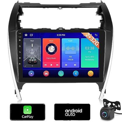 [2+64G] Android 13 Radio for Toyota Camry 2012 2013 2014 - Wireless Apple Carplay and Android Auto -10.1 inch Touchscreen Car Stereo with AHD Backup Camera, GPS/WiFi/Mirror Link/EQ/FM/RDS Radio
