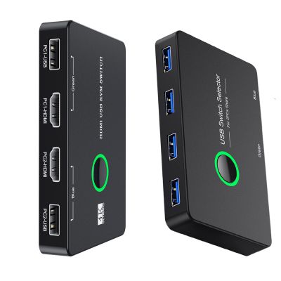 BlundleULXUUUN USB 3.0 Switch + KVM Switch HDMI, KVM Switch 1 Monitor for 2 Computer