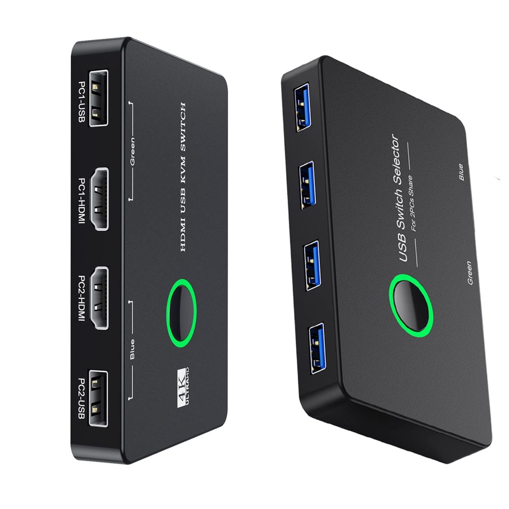 BlundleULXUUUN USB 3.0 Switch + KVM Switch HDMI, KVM Switch 1 Monitor for 2 Computer