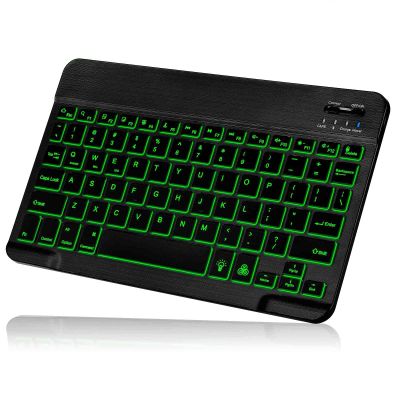 UX030 Lightweight Ergonomic Keyboard with Background RGB Light, Multi Device Slim Rechargeable Keyboard Bluetooth 5.1 and 2.4GHz Keyboard Compatible with Samsung Galaxy Tab A7 10.4 (2020)