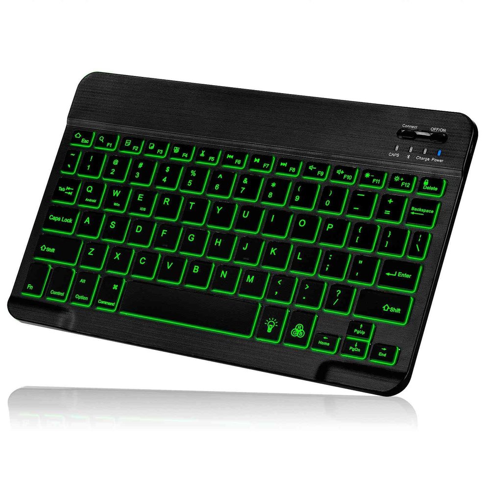 UX030 Lightweight Ergonomic Keyboard with Background RGB Light, Multi Device Slim Rechargeable Keyboard Bluetooth 5.1 and 2.4GHz Keyboard Compatible with Samsung Galaxy Tab A7 10.4 (2020)