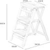 OKUOKA Home Step Stools,Step Stool High Stool Wooden Ladder Staircase Chair Stepladder Pine Wood 3-Layer Pedal Widened Safety Foldable Shelving Modern Simple (42&Times;56&Times;66Cm),A,D view 2