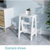 OKUOKA Indoor Climbing Stool,Ladders Telescopic Ladder Collapsible Step Stool,Folding Ladder Step Stool Small Wooden Ladder 2 Floor Step Folding Stool Folding Stool Portable Ladder Step S view 4