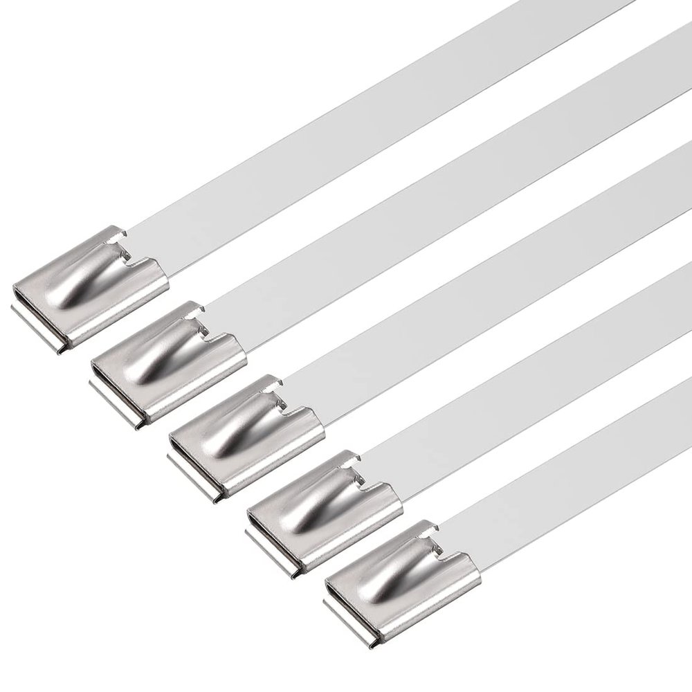 LJFMDLN 30pcs 600 mm x 10 mm Stainless Steel Cable Zip Ties Metal Exhaust Wrap Antioxidative for Home Garden DIY