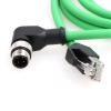 SZRMCC M12 Right Angle D-Code 4 Pin Male to RJ45 Connector Ethernet Cable High Flex Cat5e Shielded Waterproof Network Cable for Industrial Camera Sensor Green (2m) view 3