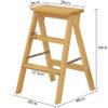 OKUOKA Step Stool,Portable Step Stool,3-Step Foldable Dual-Use Creative Stairs Ladder Chair Indoor Moveable Step Stools,42X48X64Cm,White view 2
