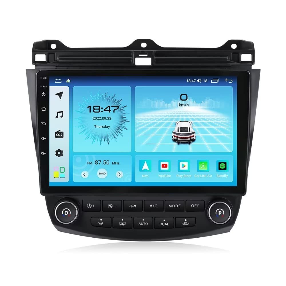 10.1" 8+256GB QLED Touch Screen Car Radio Stereo for Honda Accord 7th Accord7 2003-2007 Upgrade Dash Kit, Android 11 GPS Navigation, Carplay Android Auto,BT 5.1,36 Bands DSP,SWC