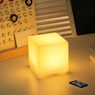 4-inch LED Cube Night Light, 16 RGB Color Changing Tesseract Cube Lamp with Remote, Waterproof Cordless Rechargeable Cubes Mood Lamp & Nursery Cosmic Cubes Light, Perfect Kids Toy Gift, Room Decor