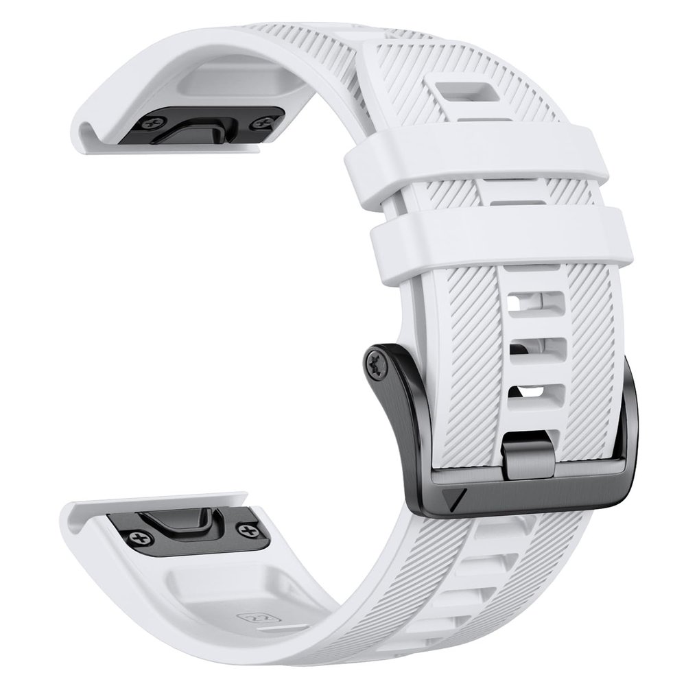 NotoCity Compatible Fenix 5 Band 22mm Width Soft Silicone Watch Strap for Fenix 5 Plus/Fenix 6/Fenix 6 Pro/Fenix 7/exip/Forerunner 935/945/Approach S60/Quatix 5(White)