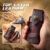 DirectNine Basics Leather Folding Knife Pouch with 4" Folding Knife Holster and Belt Ring view 3