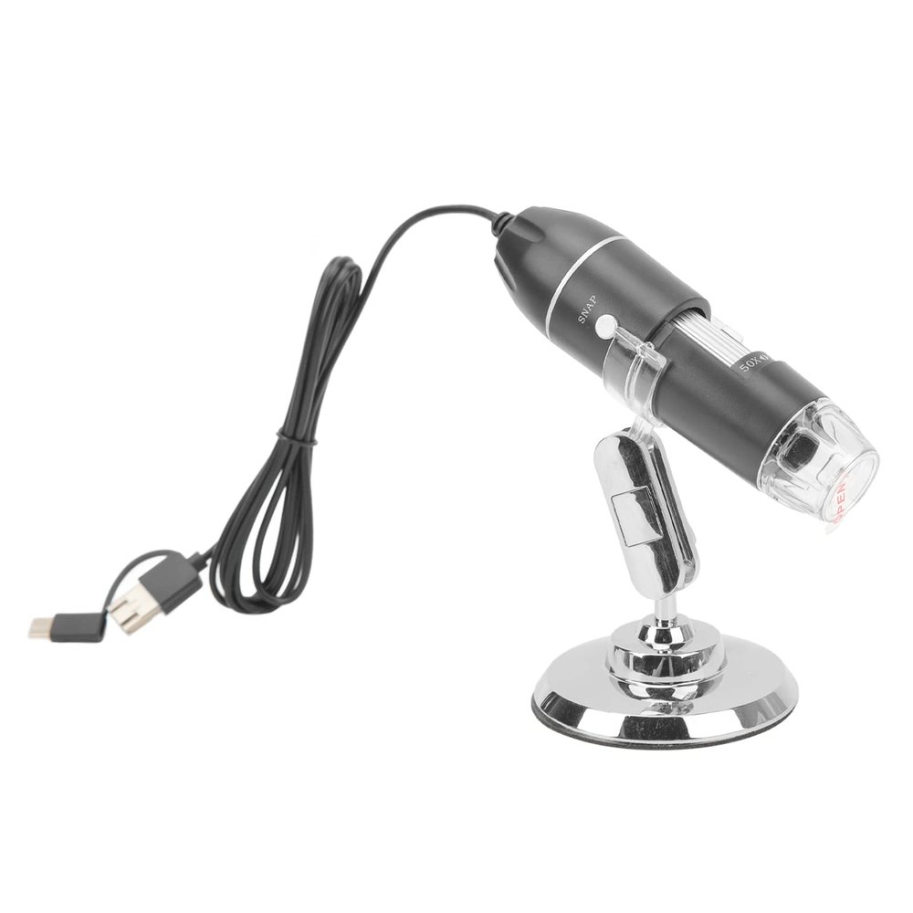 Ciciglow Portable Handheld Digital Microscope, 50-1600X with Adjustable LED & Stand, USB for Android Mobile Phone Laptop